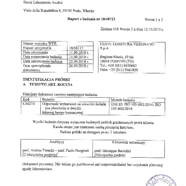 roccia - odpornosc na swiatlo